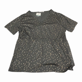Light Fit Wear Top Short Sleeve By Cmc In Black & Gold, Size: 4x