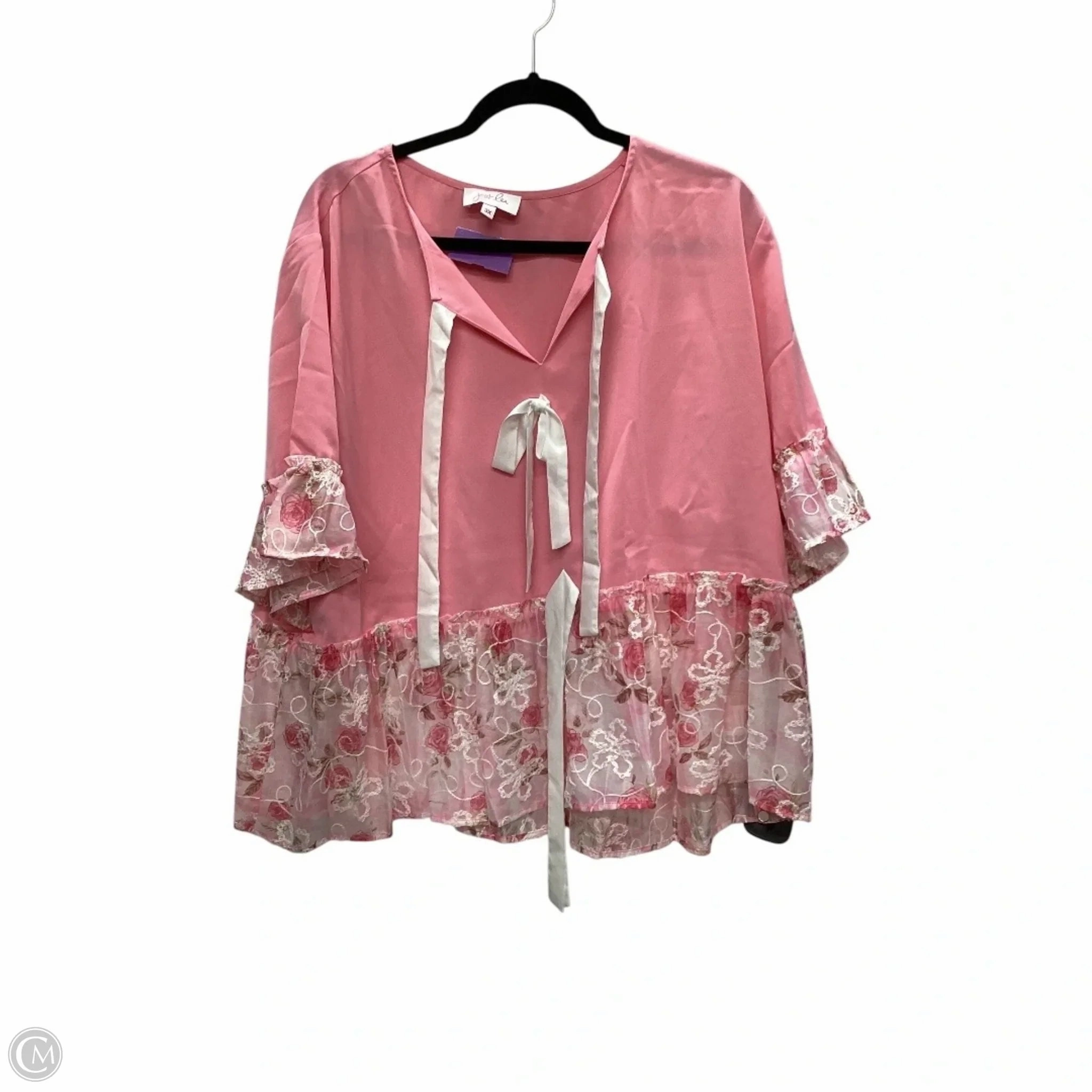 Top Short Sleeve By Cmc In Pink, Size: 3x Breathable Comfort Fit