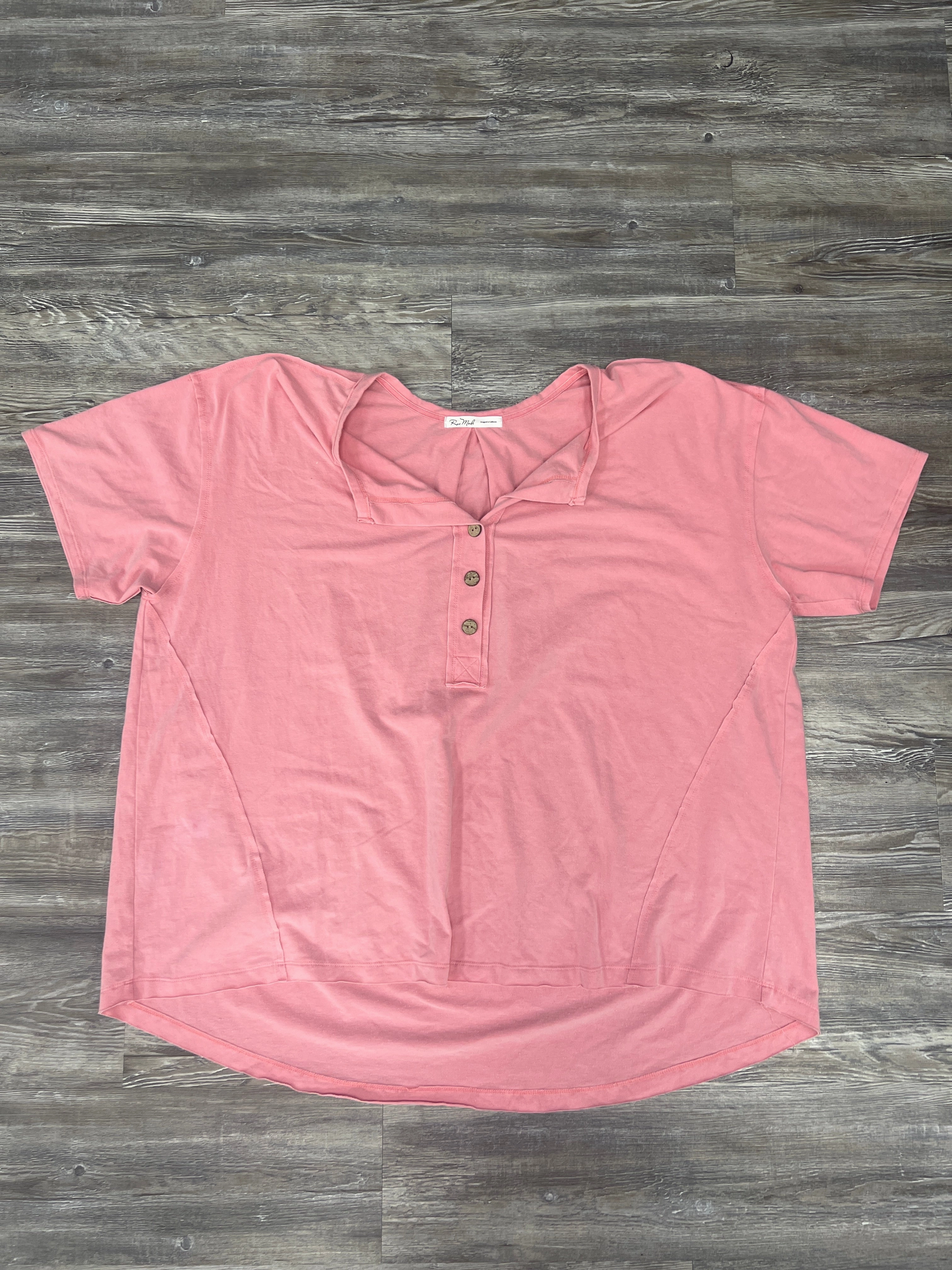 Heathered Fabric Top Short Sleeve By Cmc  Size: 3x