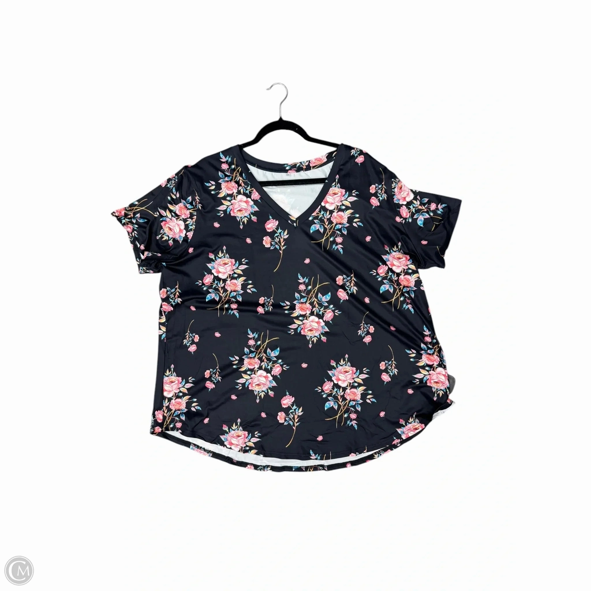 Top Short Sleeve By Cme In Black, Size: 4x Seasonal Trend