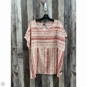 Top Short Sleeve By Cme In Cream & Red, Size: 3x Playful Design