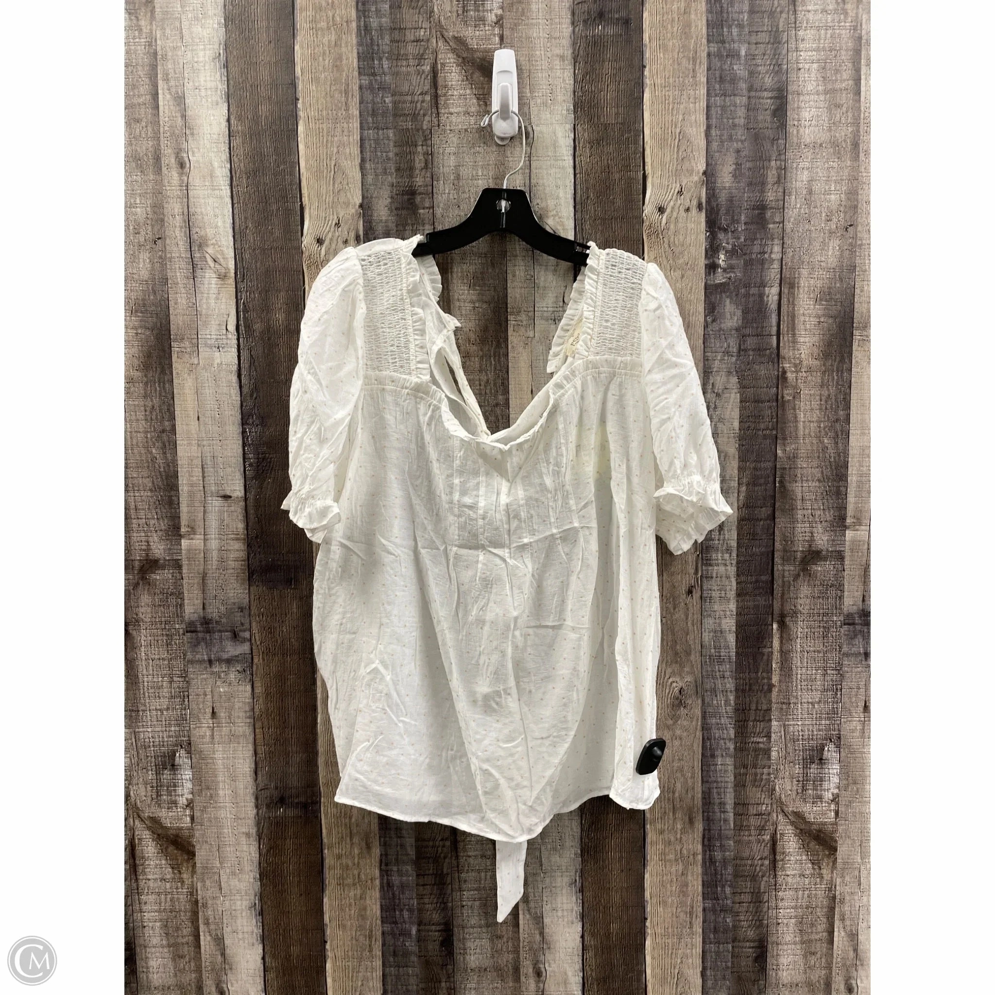 Top Short Sleeve By Cme In Polkadot Pattern, Size: 3x Crew neck classic Simple Comfort Look