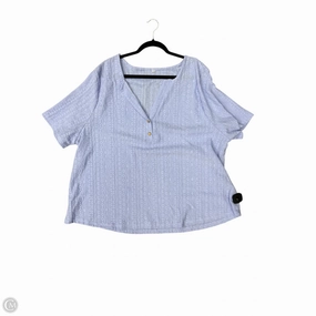 safe for skin Top Short Sleeve By Cme In Purple, Size: 4x