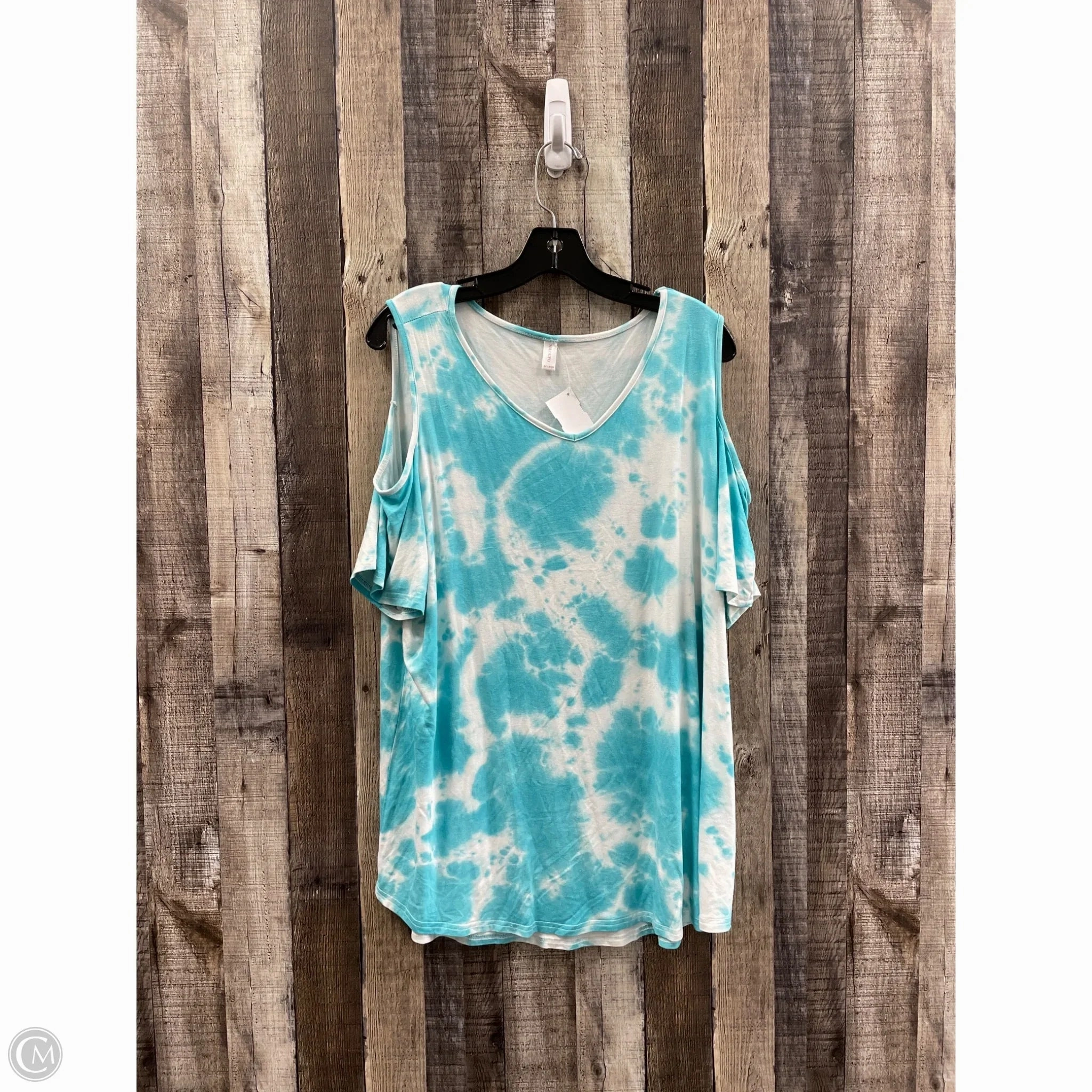 Top Short Sleeve By Cme In Tie Dye Print, Size: 3x Eco Certified Fiber