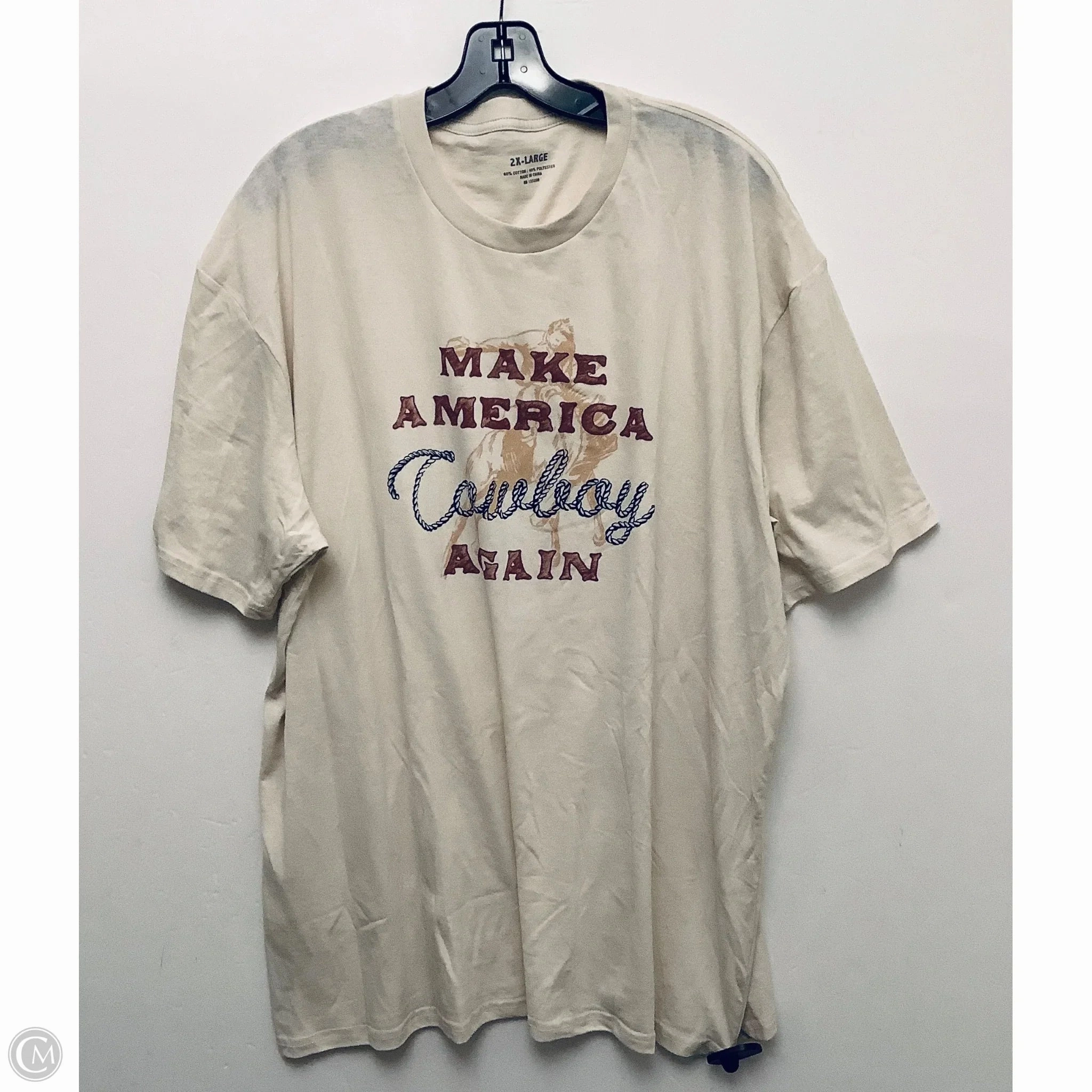 Top Short Sleeve By Cmf In Cream, Size: 2x hypoallergenic Cozy Fit Design