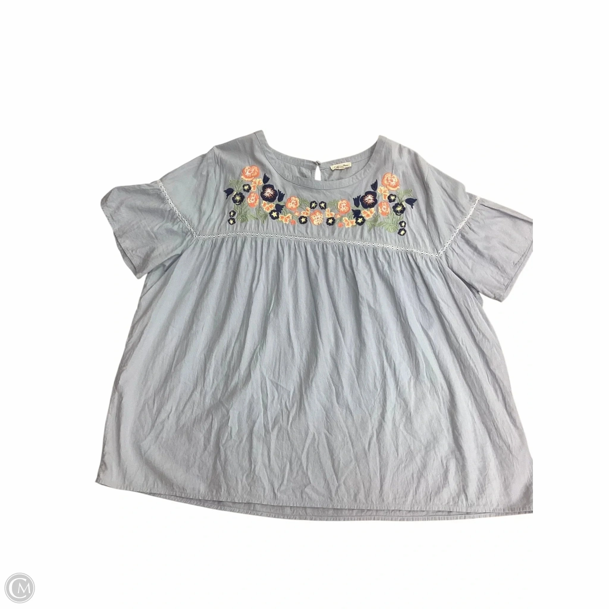 Top Short Sleeve By Cotton Bleu In Blue, Size: 3x Casual everyday wear