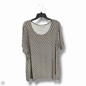 Top Short Sleeve By Croft And Barrow In Blue & Tan, Size: 2x Comfort Design