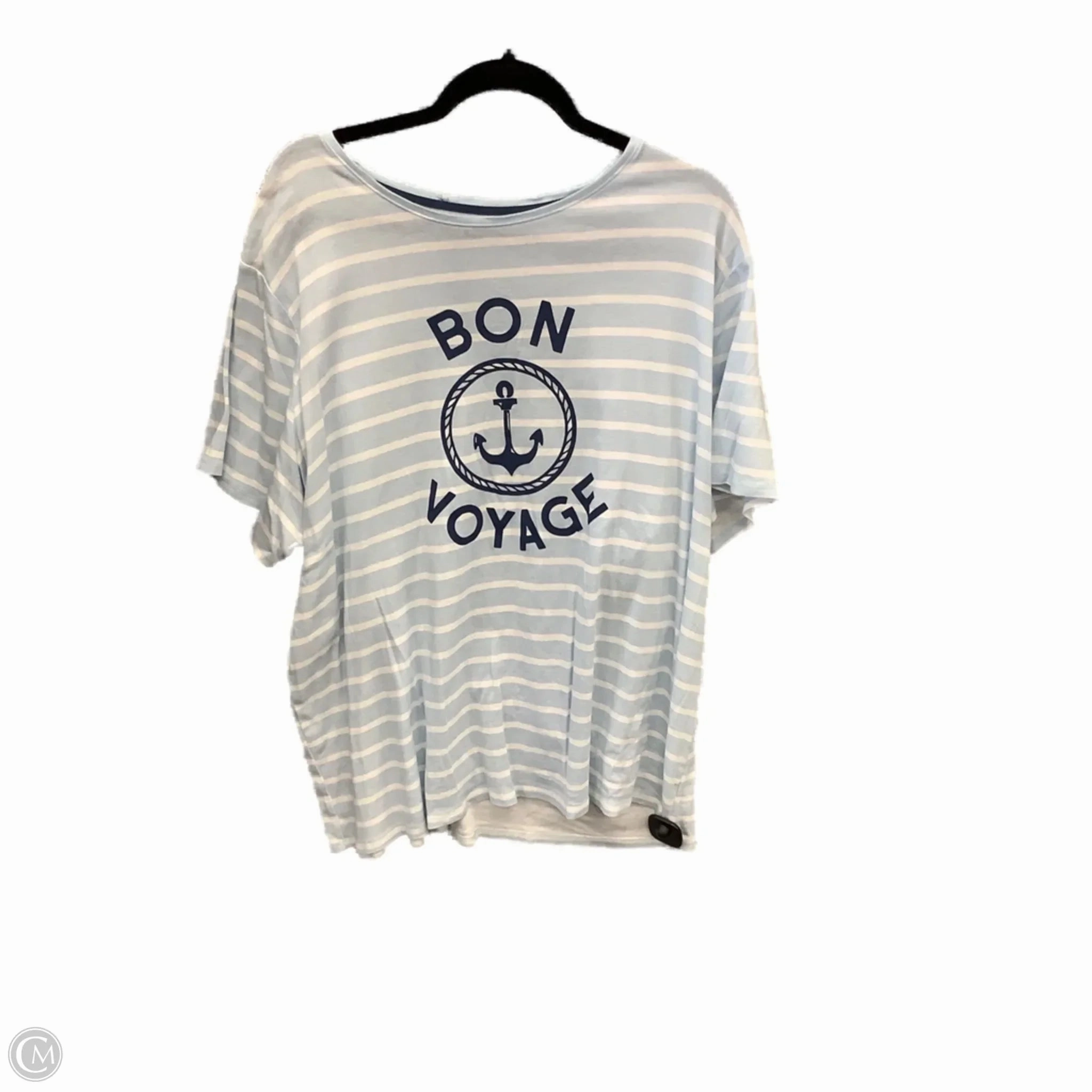 Top Short Sleeve By Croft And Barrow In Blue, Size: 3x LayeredHemDetails Sleek Comfort Fit