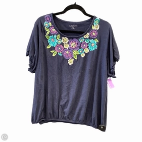 Top Short Sleeve By Croft And Barrow In Blue, Size: 3x Quick-Dry Fabric