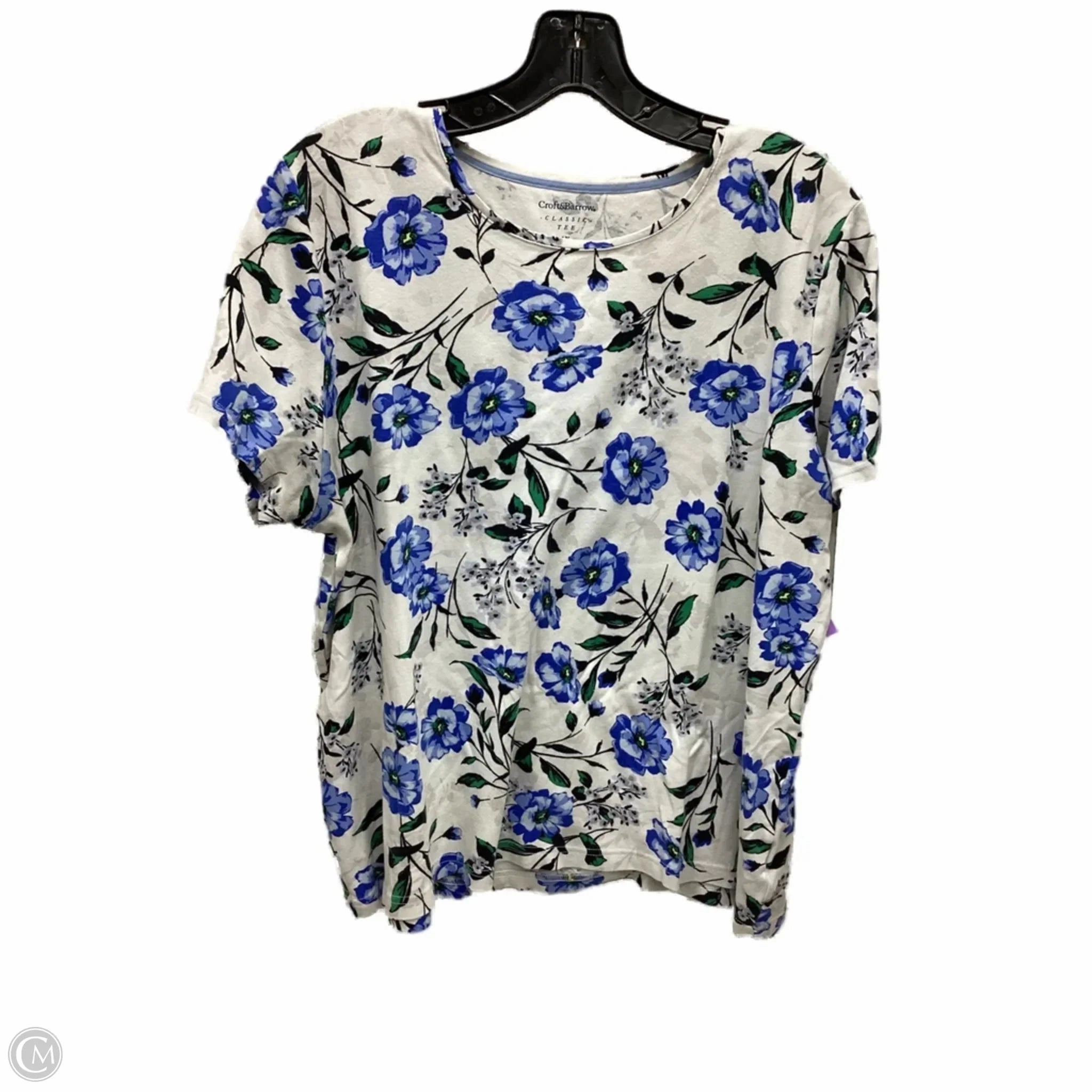 Top Short Sleeve By Croft And Barrow In Floral Print, Size: 1x Breathable Wearable