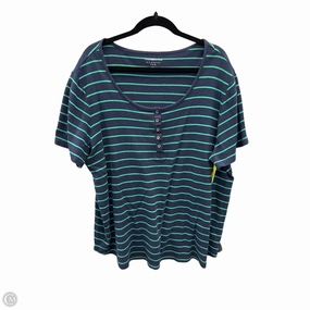 Top Short Sleeve By Croft And Barrow In Striped Pattern, Size: 3x Relaxed Fit Airflow Mesh Panels