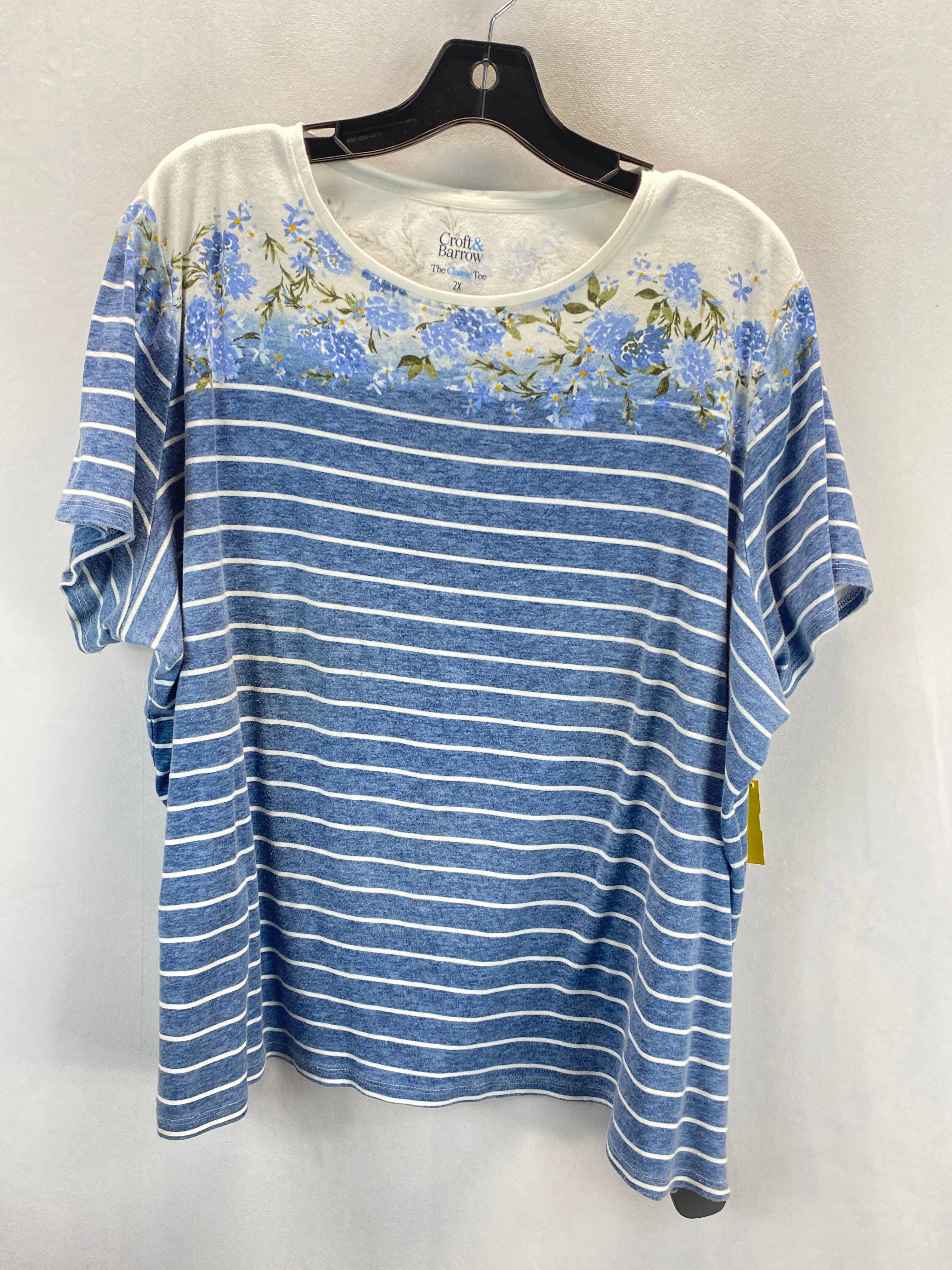 Top Short Sleeve By Croft And Barrow  Size: 2x Layered Neckline