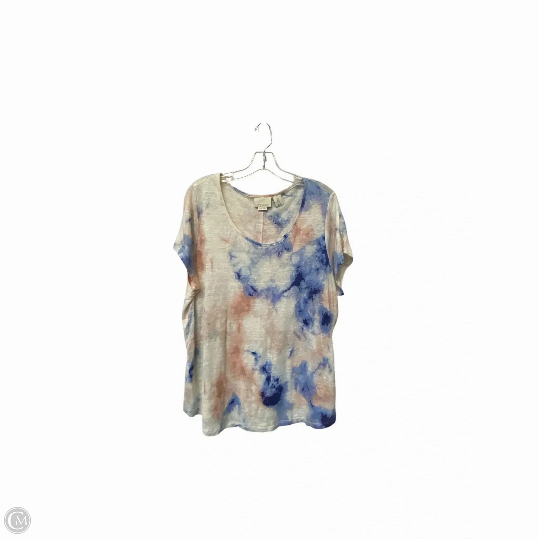 Top Short Sleeve By Cynthia Rowley In Tie Dye Print, Size: 1x Effortless Layer Plus size clothing