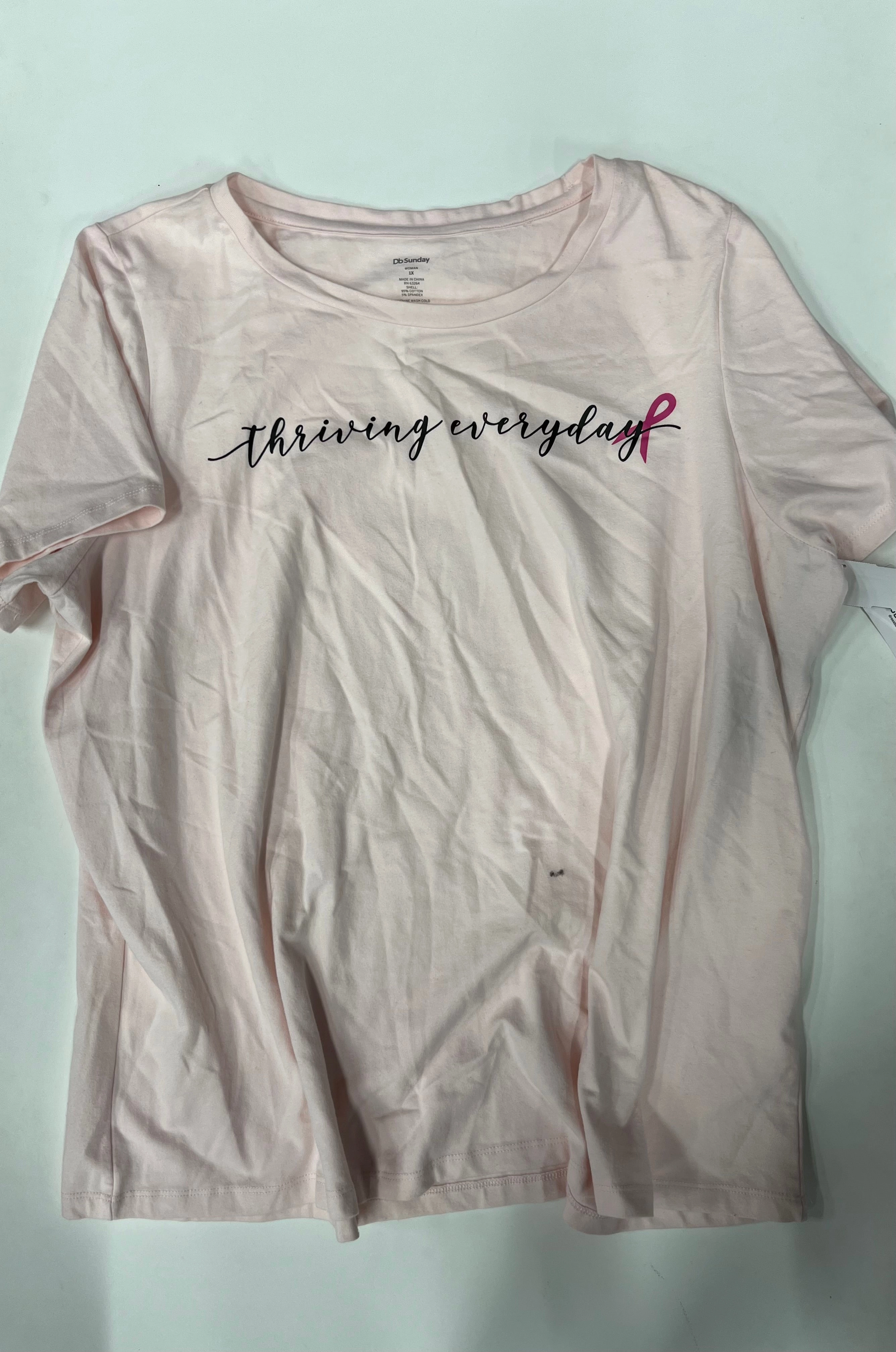 Top Short Sleeve By DB Sunday NWT  Size: 1x Adjustable Fit