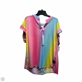 Layering Wear Top Short Sleeve By  DEAR SCARLETT In Pink & Yellow, Size: 2x