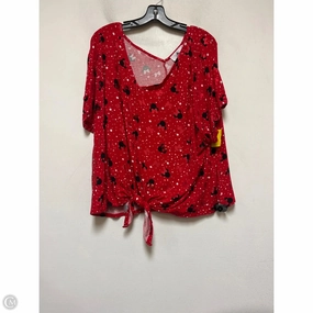 Top Short Sleeve By Disney Store In Black & Red, Size: 3x Lightweight Weave