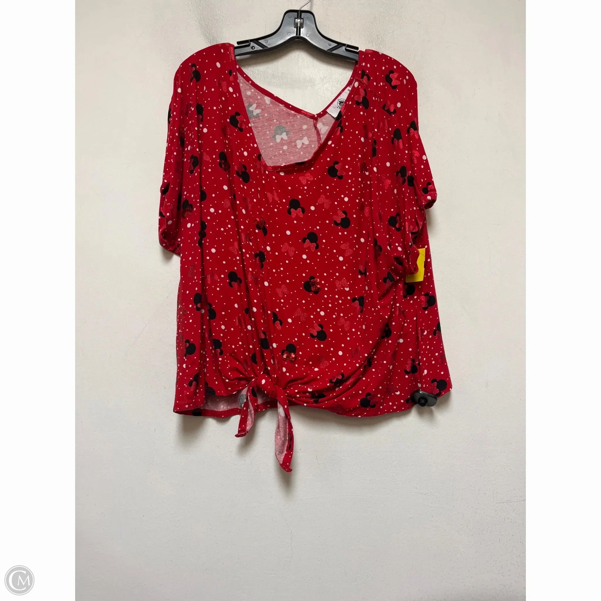 Top Short Sleeve By Disney Store In Black & Red, Size: 3x Lightweight Weave
