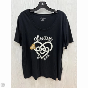 Top Short Sleeve By Eddie Bauer In Black, Size: 2x Active Outfit Style Soft Layers