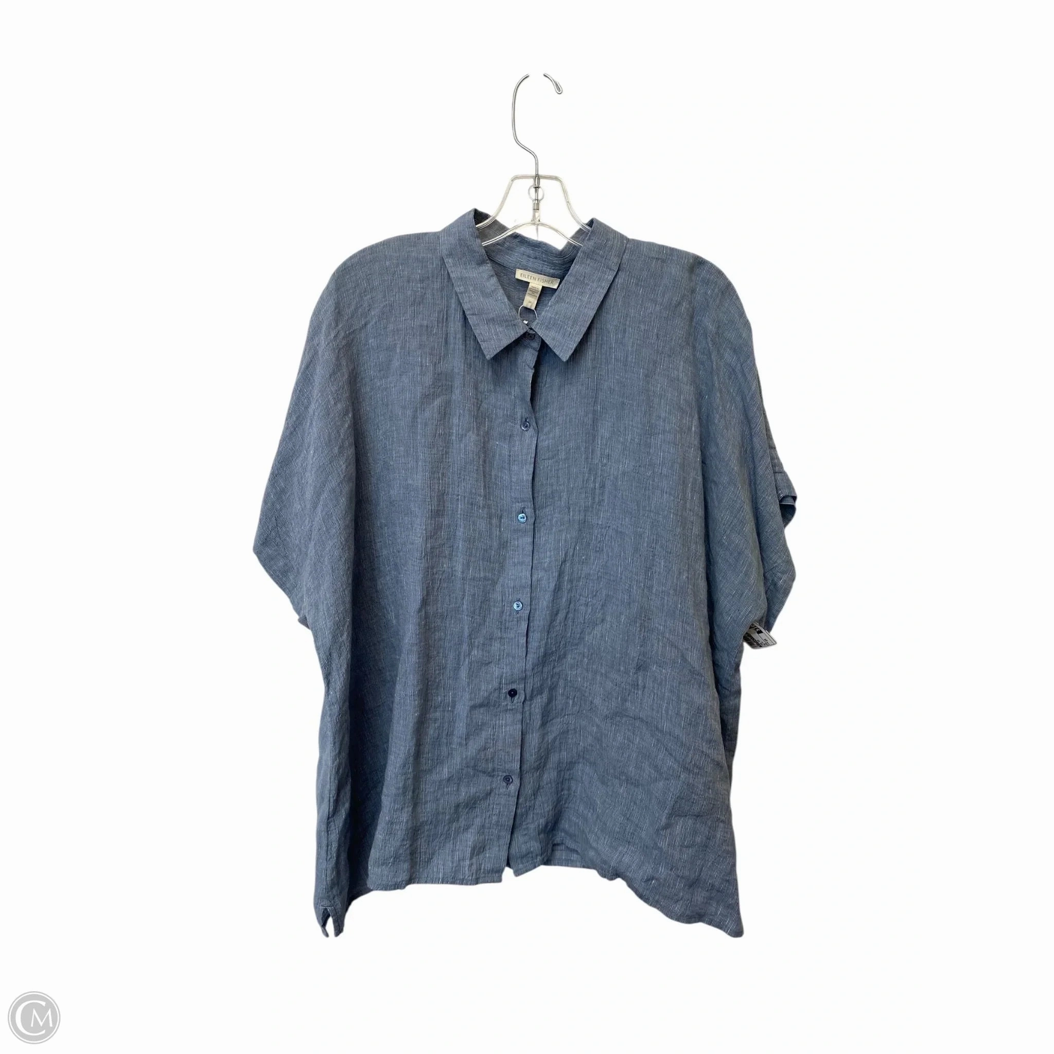 Top Short Sleeve By Eileen Fisher In Blue, Size: 2x Timeless and Chic