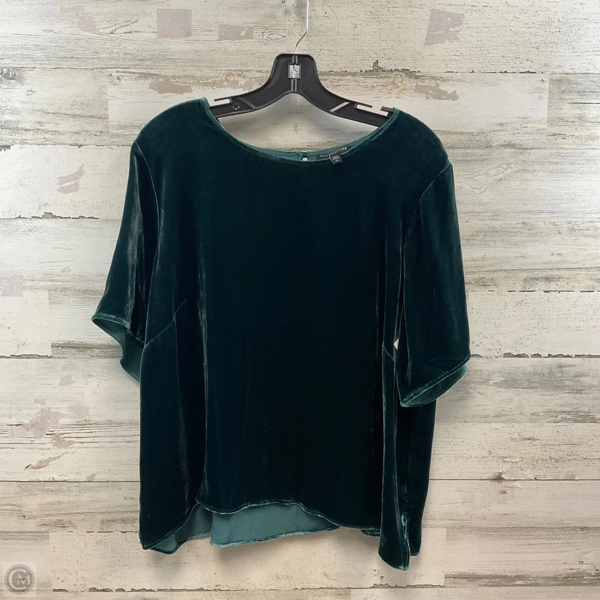 Top Short Sleeve By Eileen Fisher In Green, Size: 1x Comfy Layer Wear