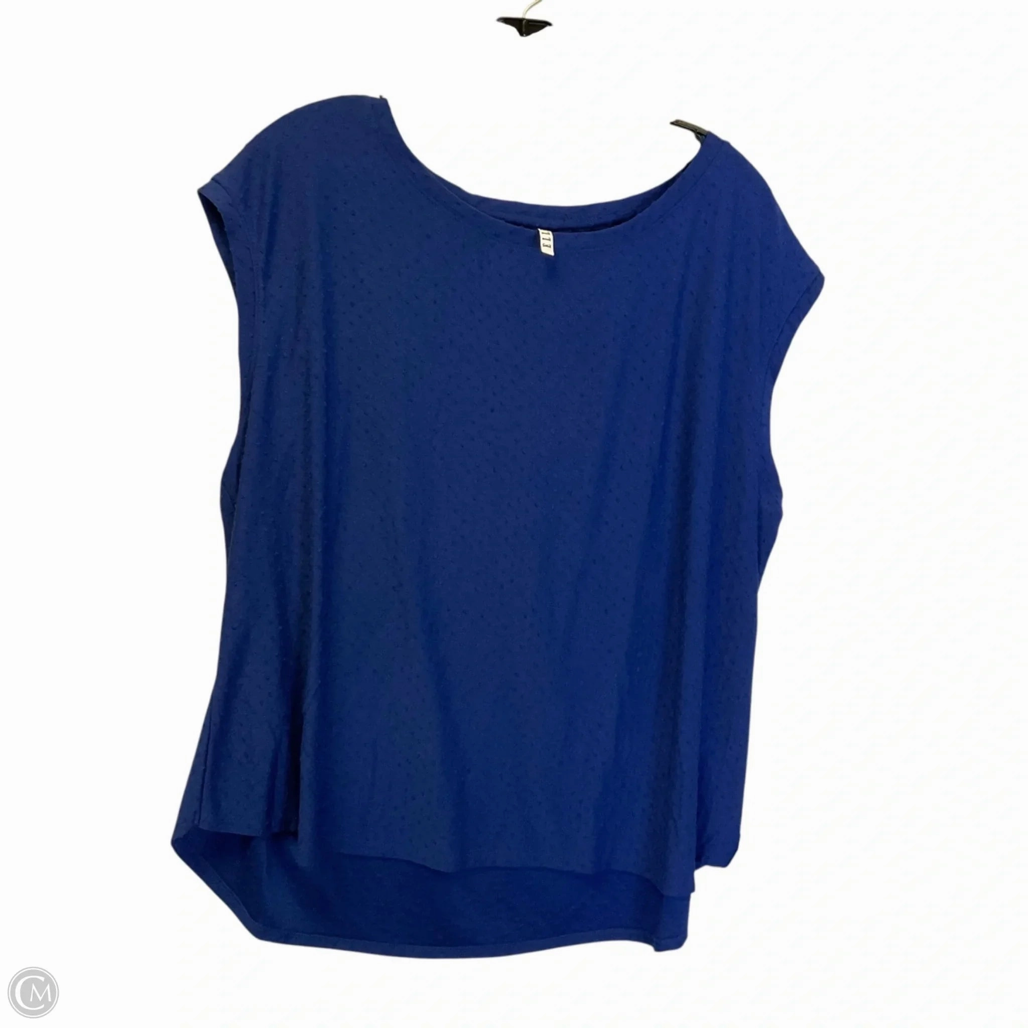 Chic and Cozy Wear Top Short Sleeve By Elle In Blue, Size: Xxl