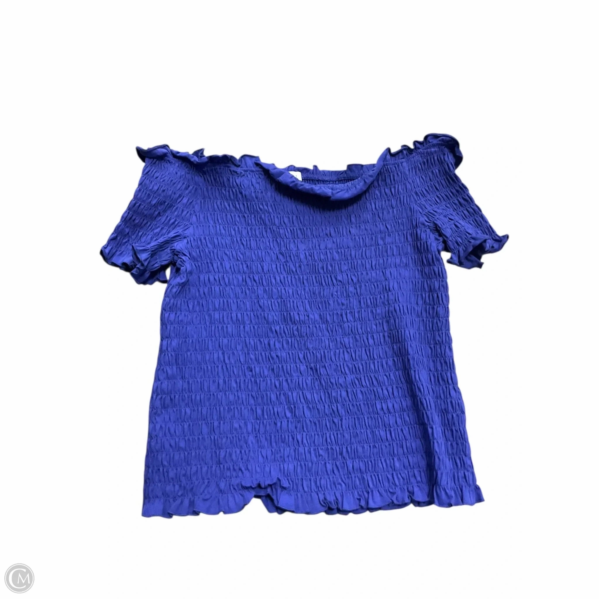 Breathable Fit Wear Top Short Sleeve By Eloquii In Blue, Size: 1x