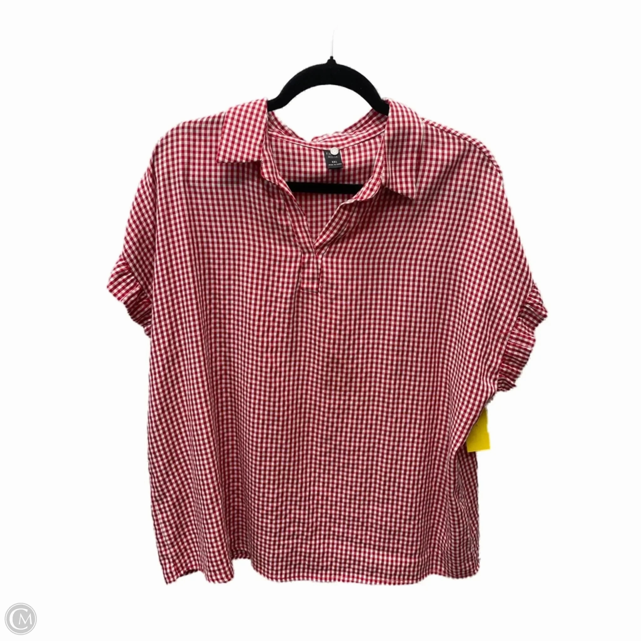 Smooth Finish Minimalist Layer Top Short Sleeve By Emery Rose In Striped Pattern, Size: 1x