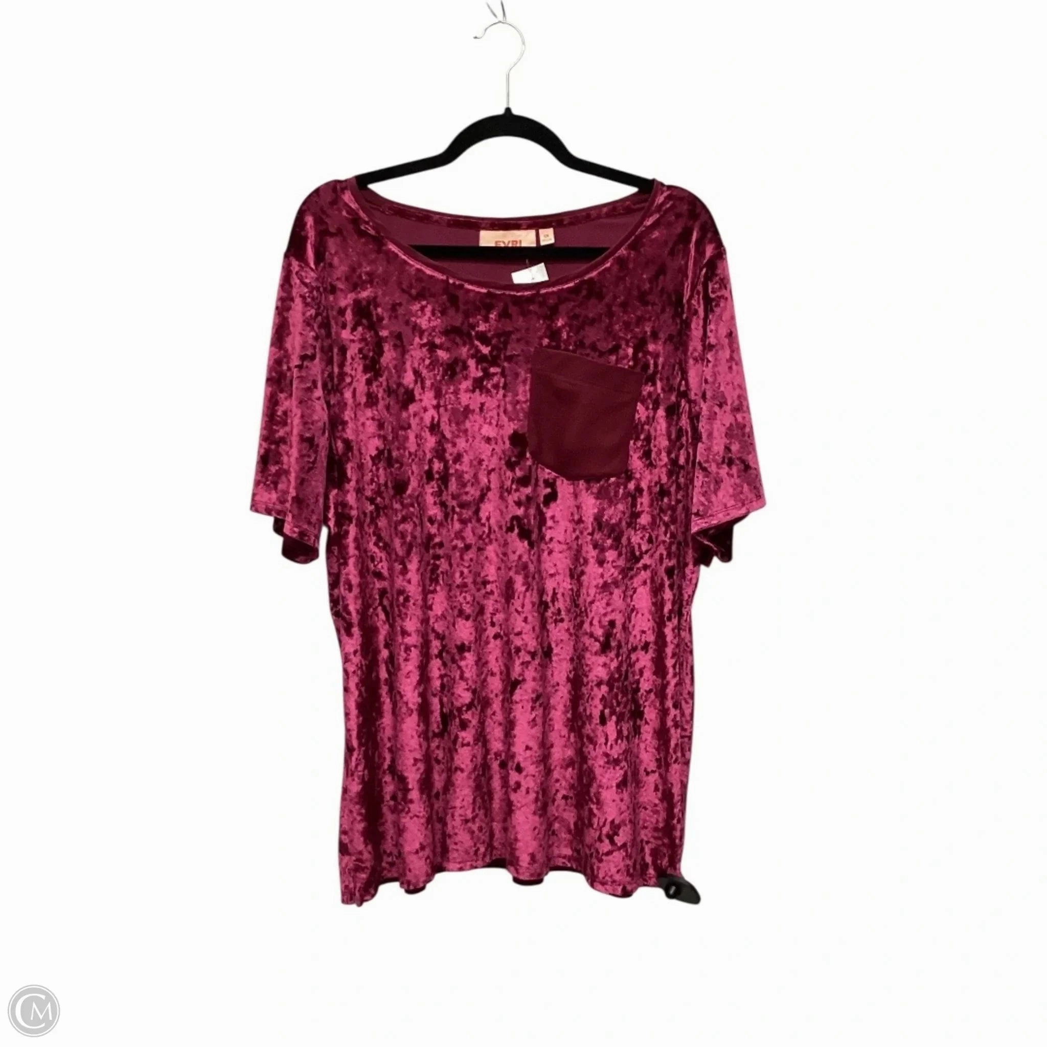 Top Short Sleeve By Evri In Purple, Size: 1x Holiday Outfit Style Easy Wear Look
