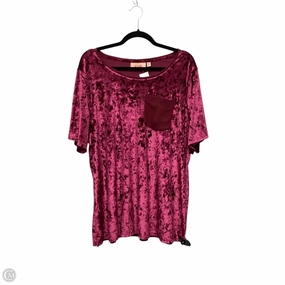 Top Short Sleeve By Evri In Purple, Size: 1x Holiday Outfit Style Easy Wear Look