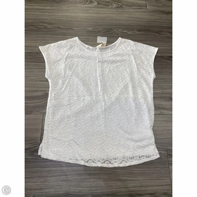 Comfort Waist Top Short Sleeve By Faded Glory In White, Size: 2x