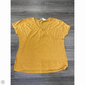 Top Short Sleeve By Faded Glory In Yellow, Size: 2x Scoop neck