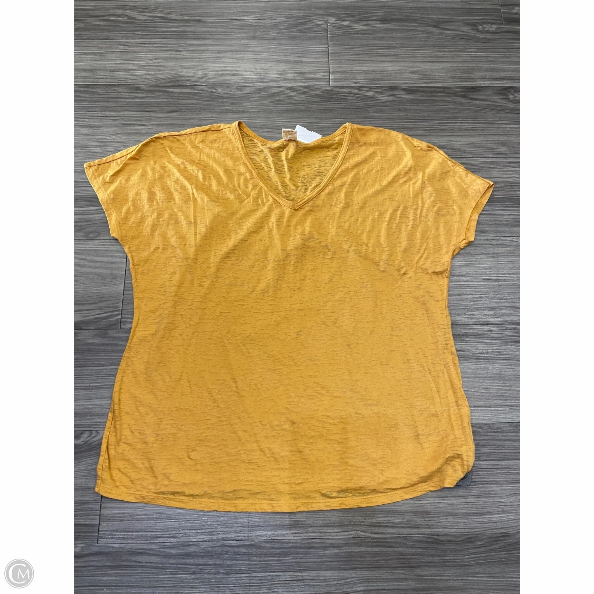 Top Short Sleeve By Faded Glory In Yellow, Size: 2x Scoop neck