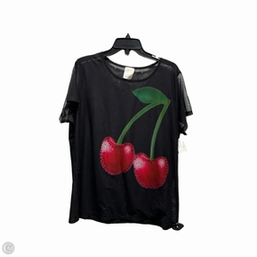 Top Short Sleeve By fashion new york In Black & Red, Size: 3x Microfiber Blend Light Comfort Style