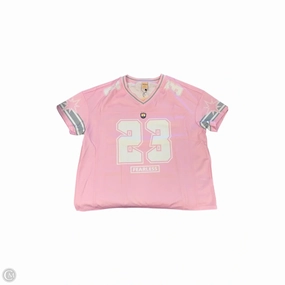 Top Short Sleeve By Forever 21 In Pink, Size: 2x Wrinkle Resistant Texture Non Toxic Printing