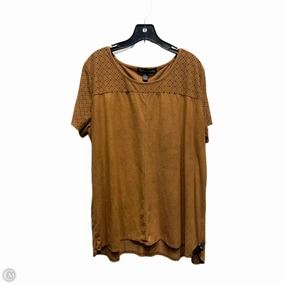 Top Short Sleeve By French Laundry In Tan, Size: 1x Casual Style Wear