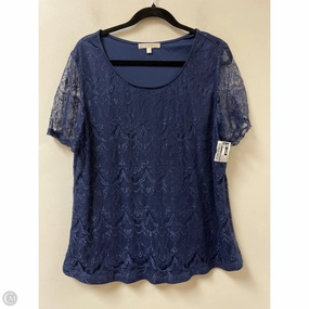 All-day Comfort sale season Top Short Sleeve By G Collection In Blue & Brown, Size: 2x