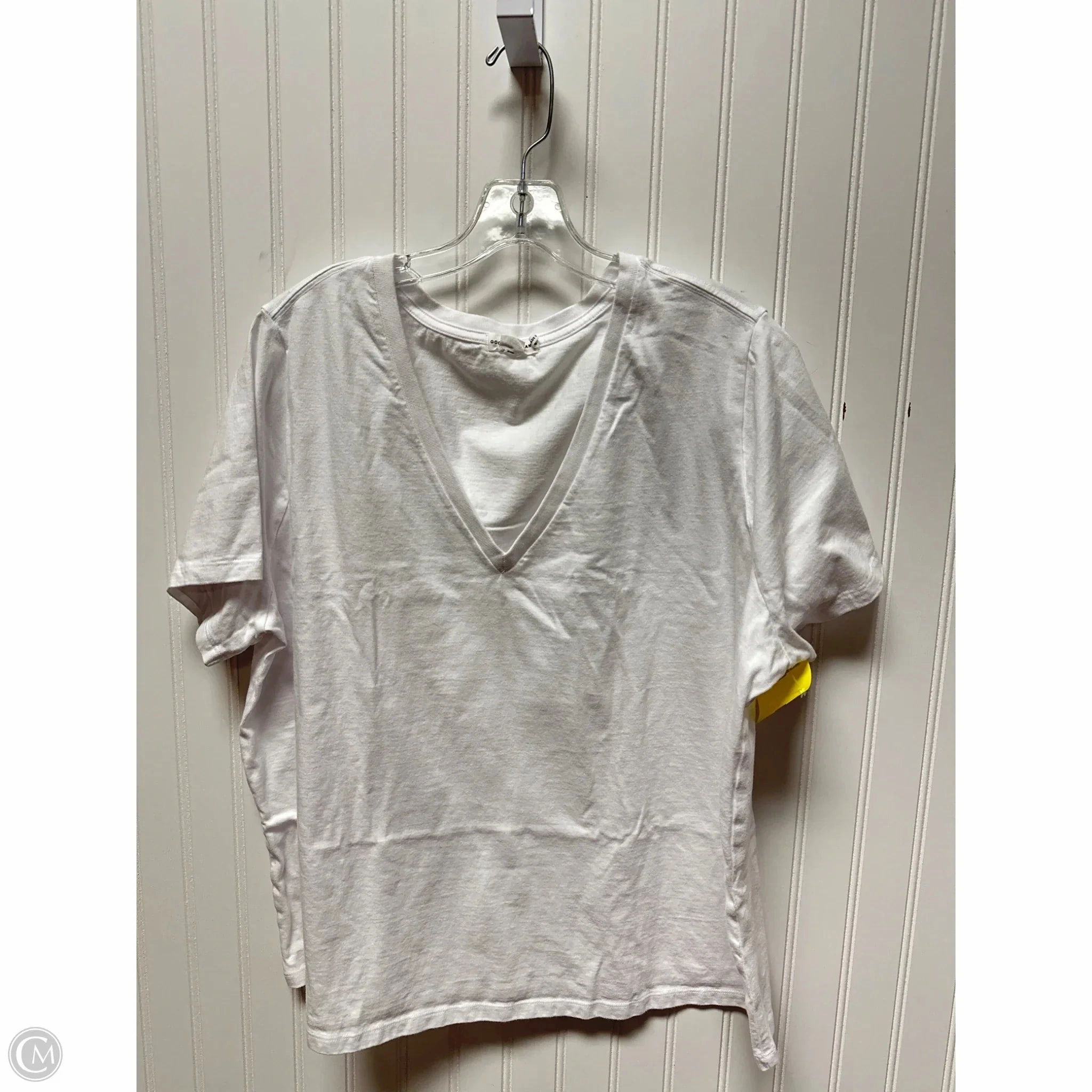 Top Short Sleeve By Good American In White, Size: 2x No Shrink Fabric