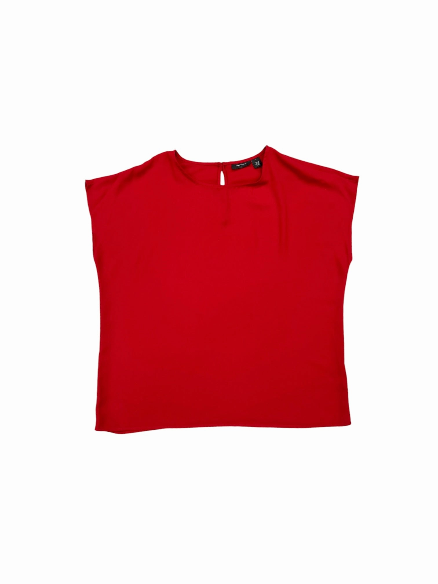 Soft Layer Top Short Sleeve By Halogen In Red, Size: 1x