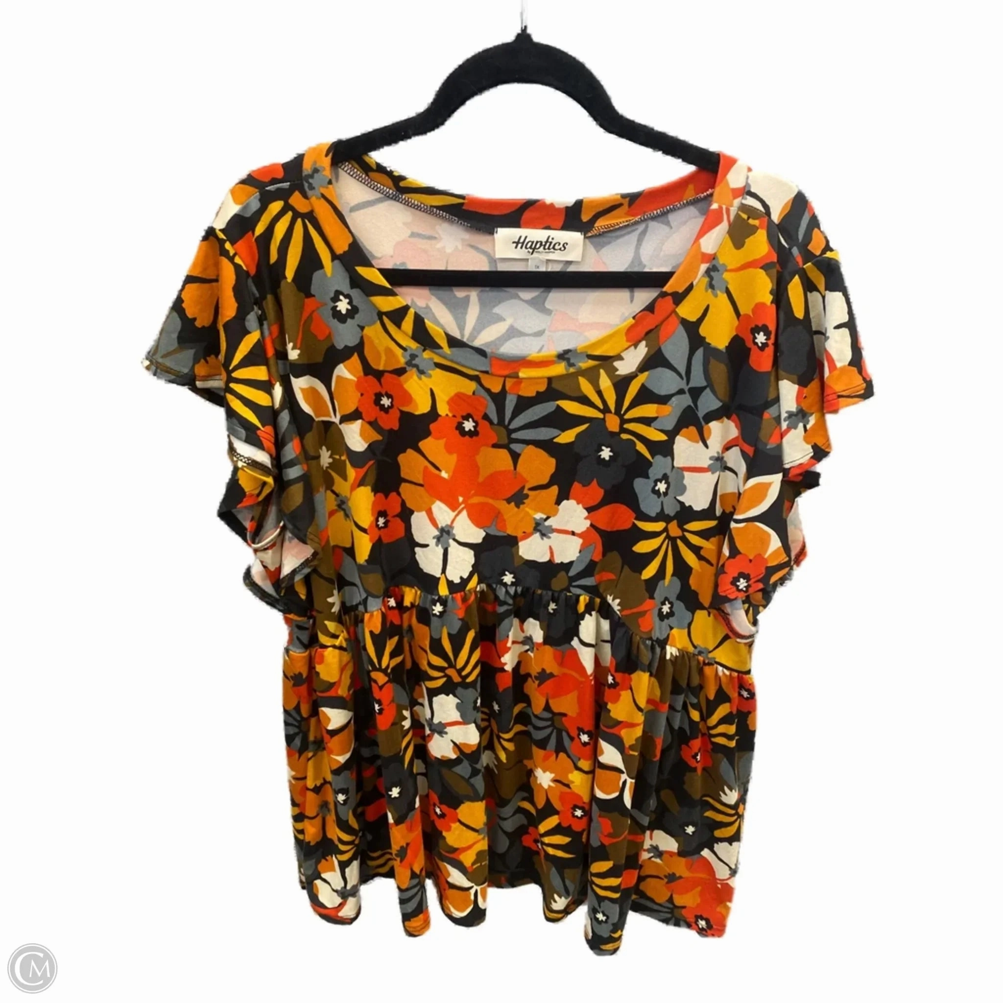 Soft Fit Wear Top Short Sleeve By Haptics In Multi-colored, Size: 1x