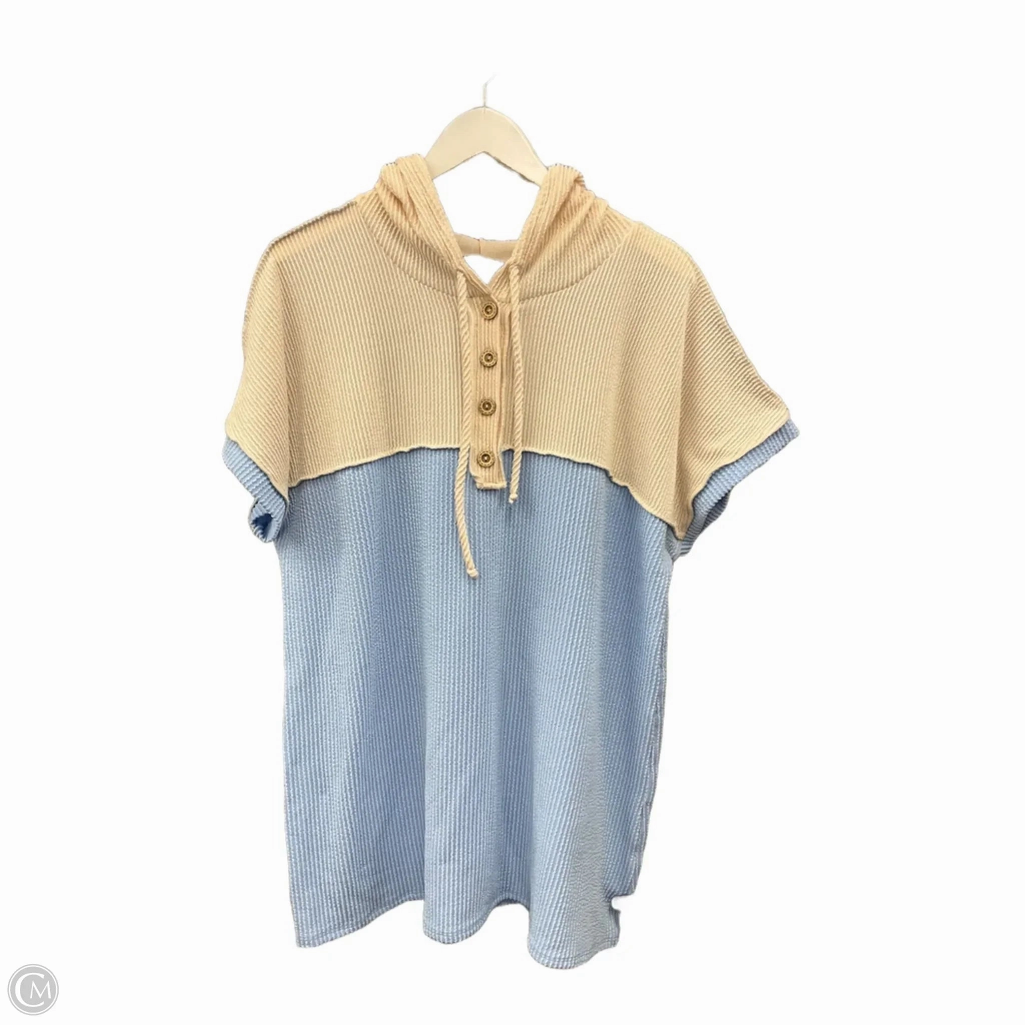 Top Short Sleeve By Heimish Usa In Blue & Cream, Size: 3x Active Essentials