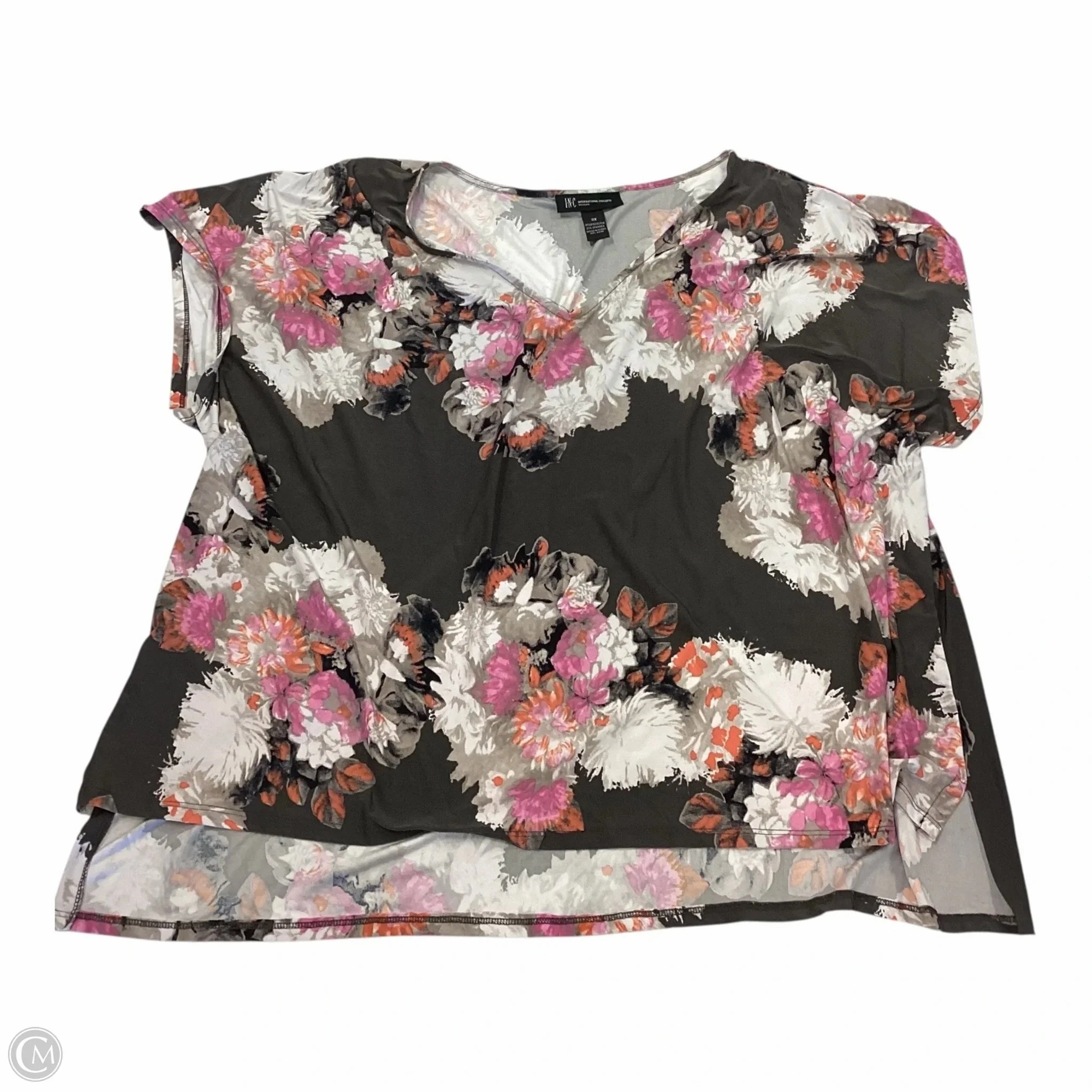 Top Short Sleeve By Inc In Floral Print, Size: 3x Bold and Comfortable contrast