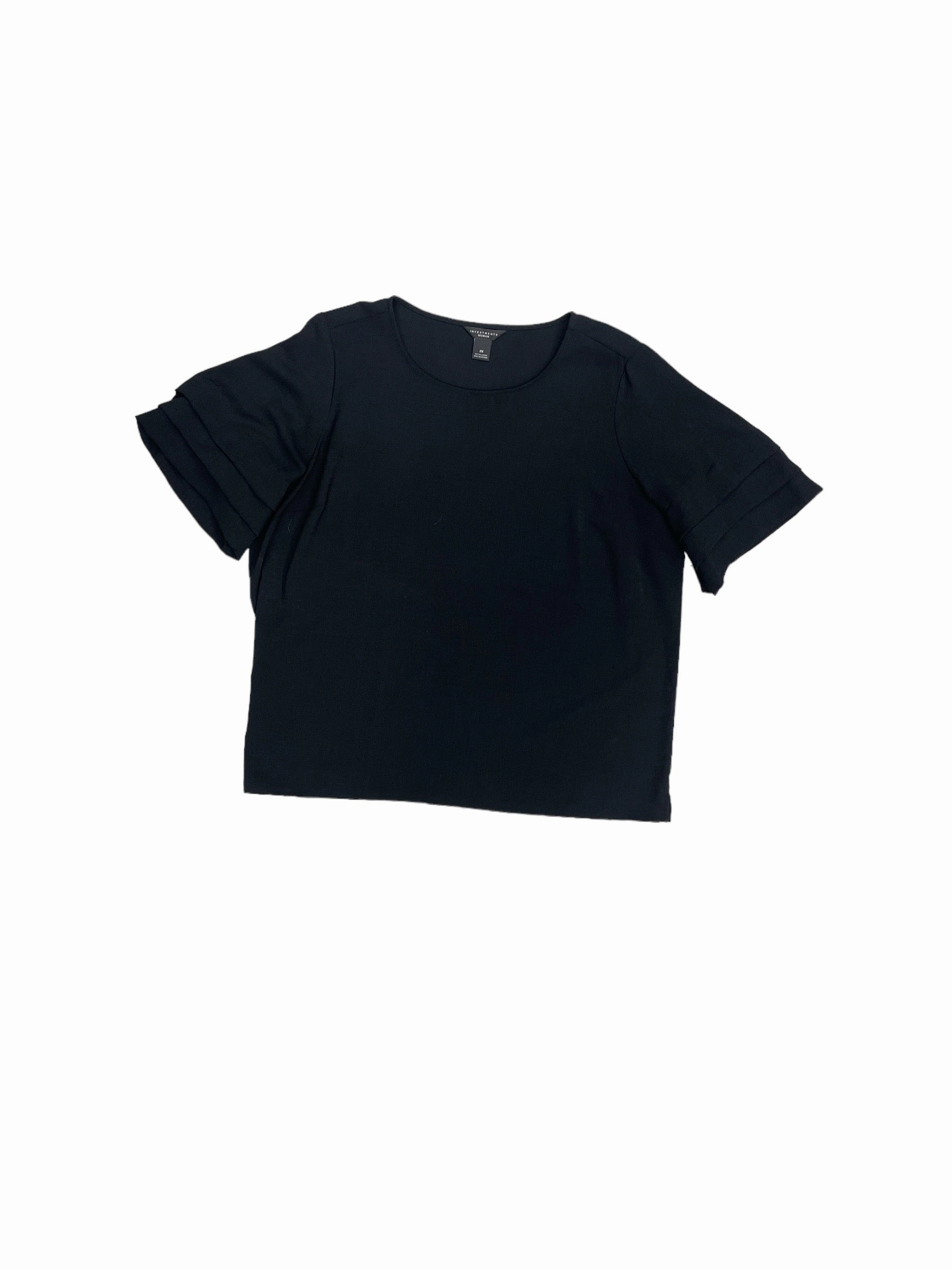 Top Short Sleeve By Investments In Black, Size: 2x Comfy Wear Fit Comfy Fit