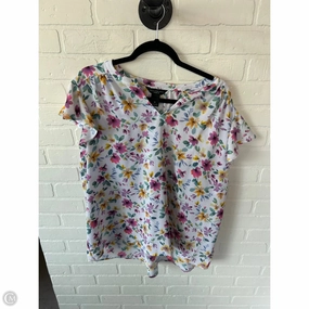 Versatile Style Trend Top Short Sleeve By Investments In Purple & Yellow, Size: 1x