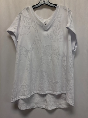 Valentine's Day Garment Dyed Finish Top Short Sleeve By Jane And Delancey In White, Size: 1x