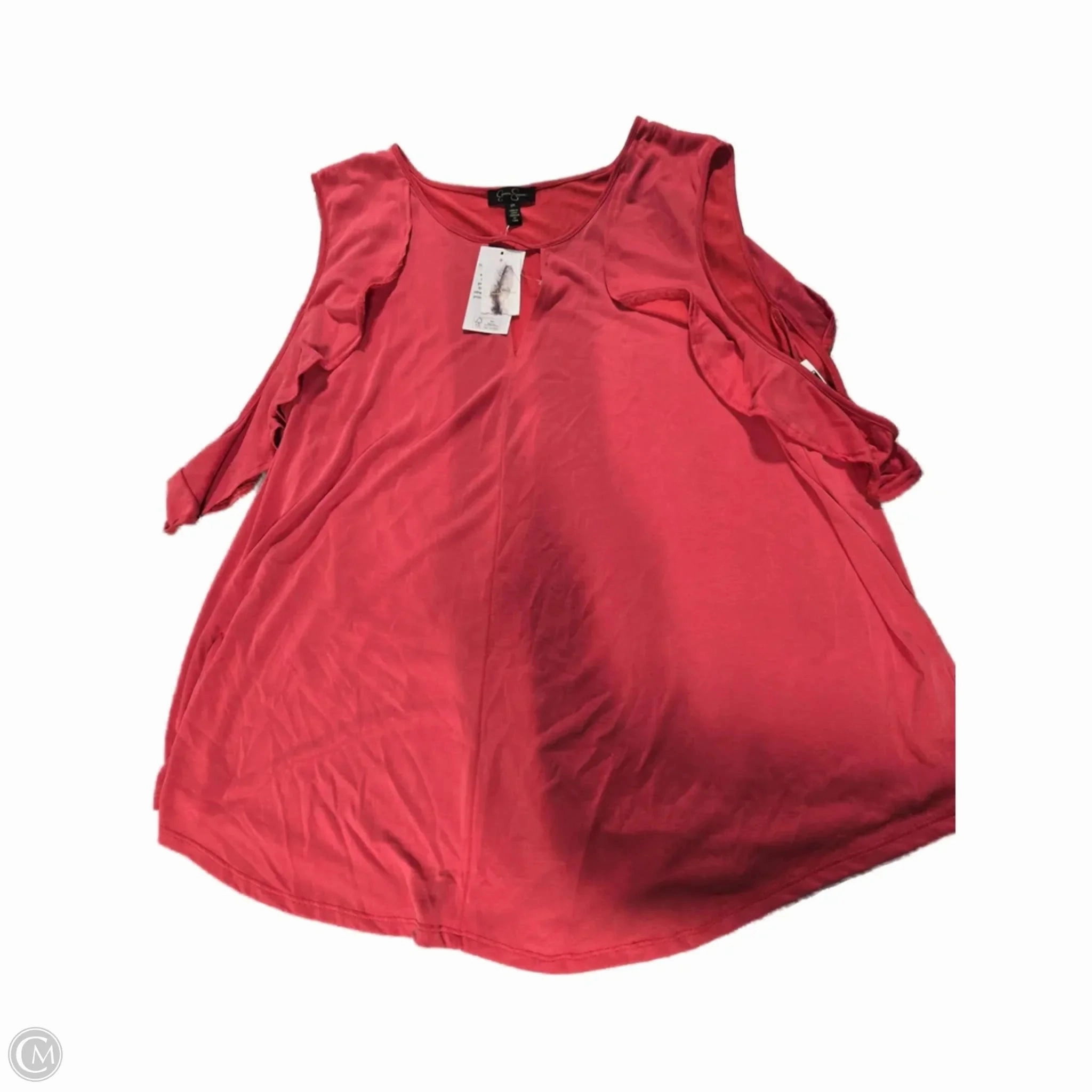 Top Short Sleeve By Jessica Simpson In Red, Size: 3x Thermal Regulation Fabric