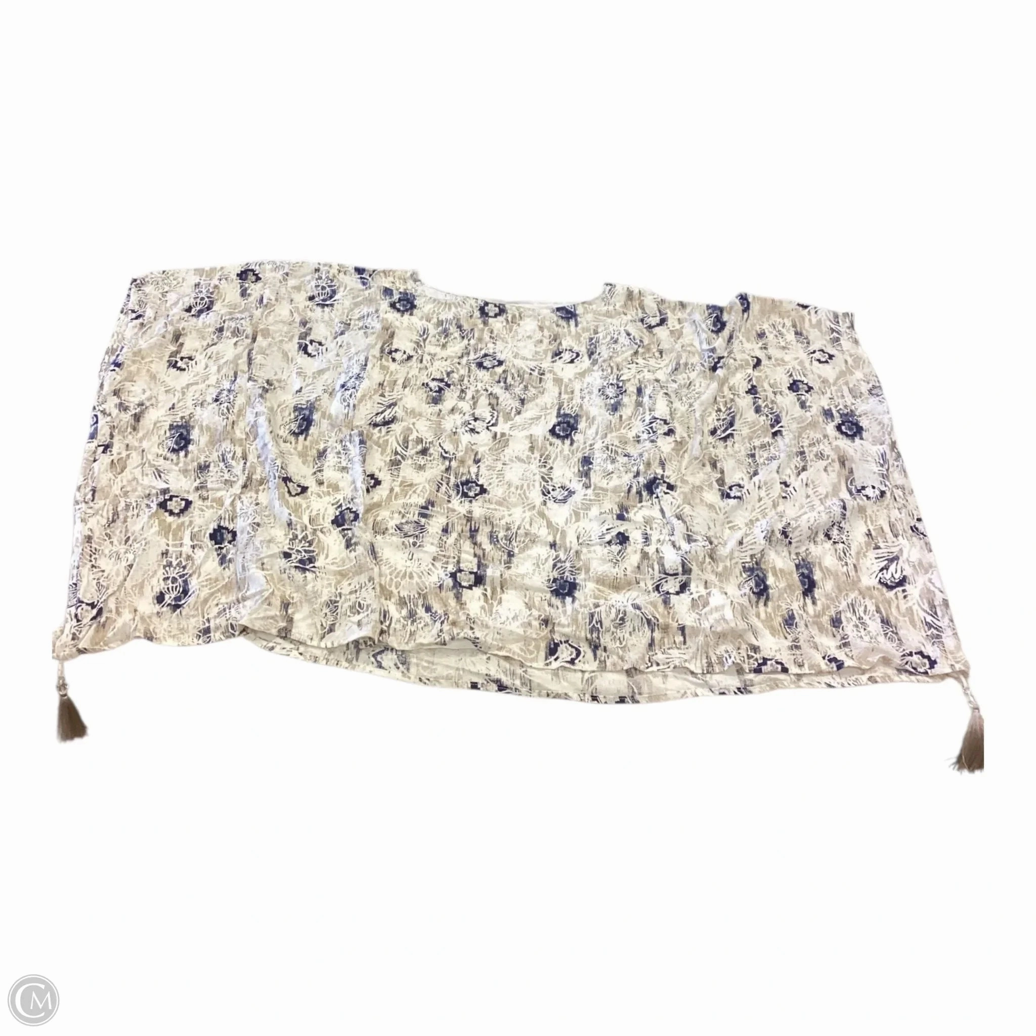 Top Short Sleeve By Jm Collections In Blue & Tan, Size: 3x Breathable Comfort Fit