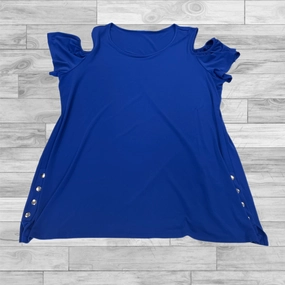Top Short Sleeve By Jm Collections In Blue, Size: Xxl Leisure Casual Oversized Cut