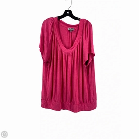 Top Short Sleeve By Jm Collections In Pink, Size: 2x Timeless Comfort Wear