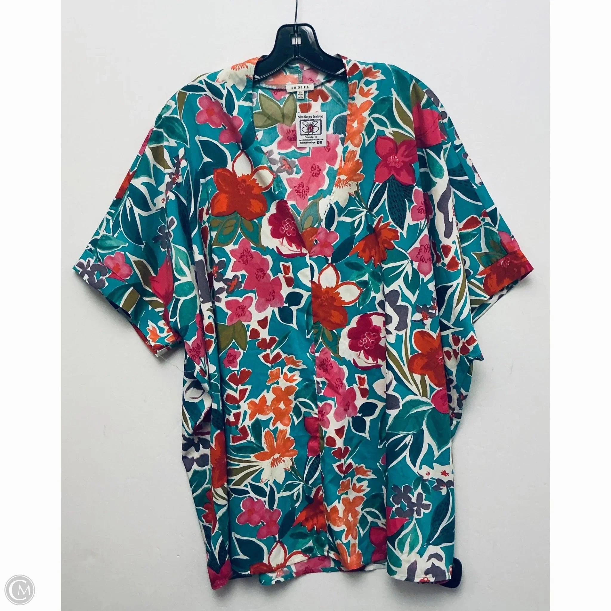 Sporty Look Wear Thermal regulation Top Short Sleeve By Jodifl In Floral Print, Size: 2x