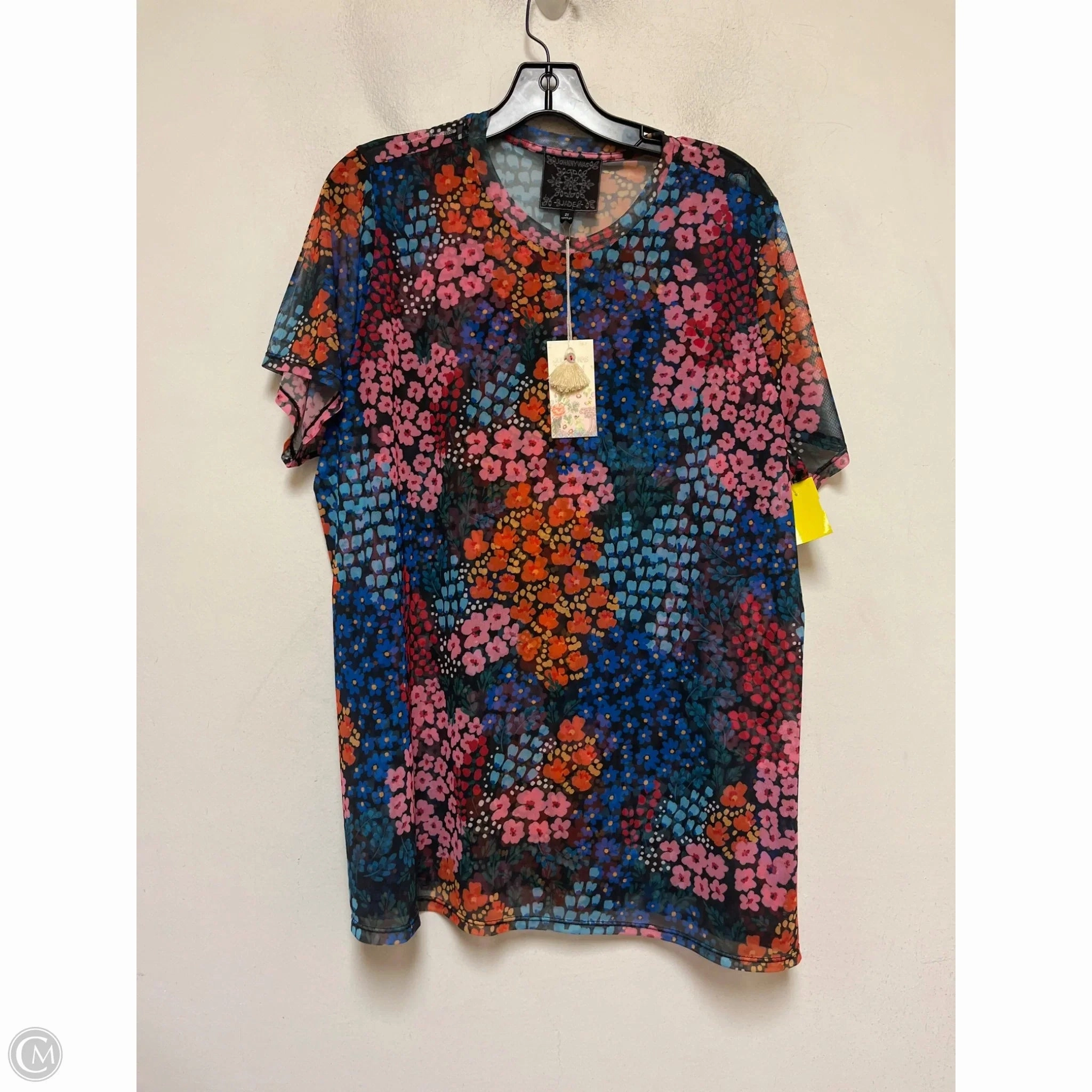 Active Comfort Wear FadeResistant Top Short Sleeve By Johnny Was In Multi-colored, Size: 2x